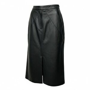 Vintage Northside Fashions Genuine Leather Pencil Skirt Black USA Sz‎ 5